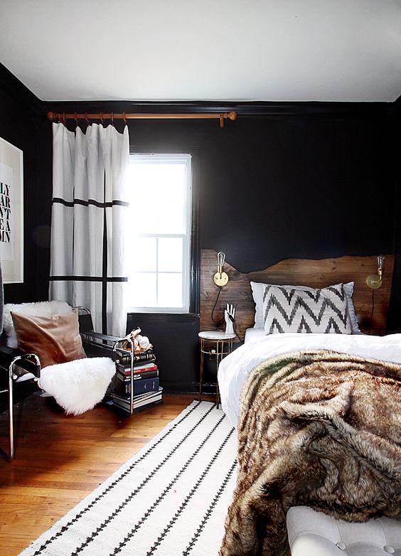 Live-Edge Wood Headboard With Integrated Wall Sconces