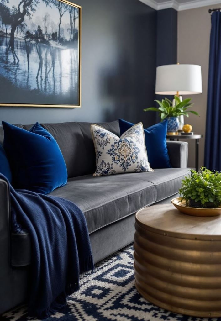 Textured Gold Coffee Table Adds Warmth to Cool Tones
