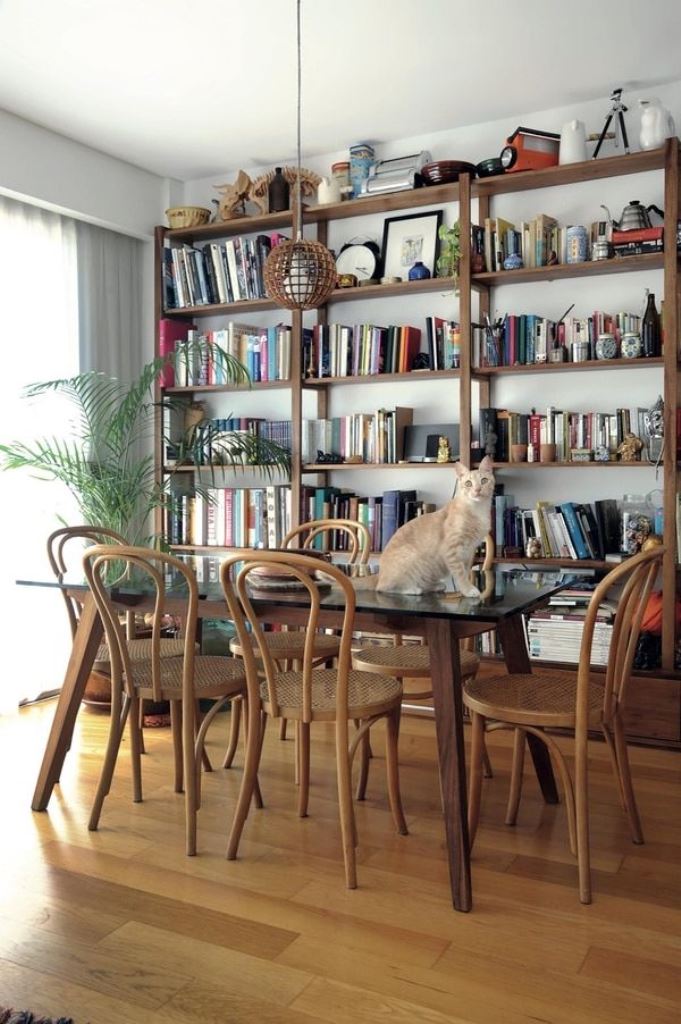 Natural Wood Chairs Pair With Glass Dining Table