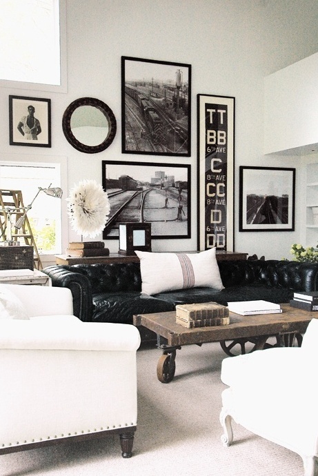 Framed Vintage Train Yard Photos Create a Moody Gallery Wall