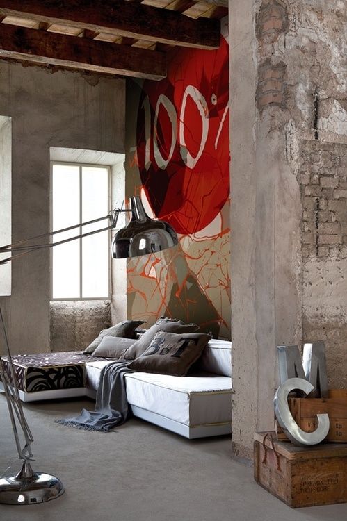 Oversized Graphic Mural Adds Bold Focal Point