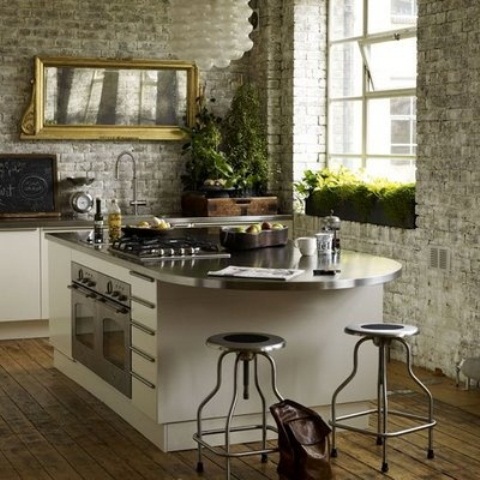 Reflect Light Across Your Kitchen with an Ornate Gold Mirror