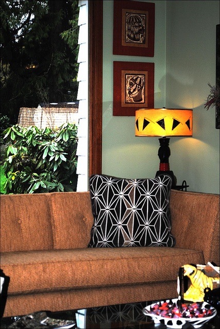 Framed Art Prints Add Graphic Interest Above the Sofa