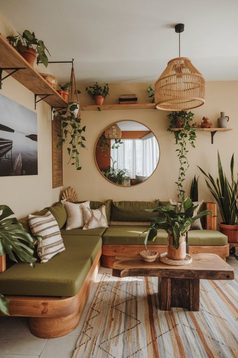 Layer Wood and Rattan for Earthy Texture