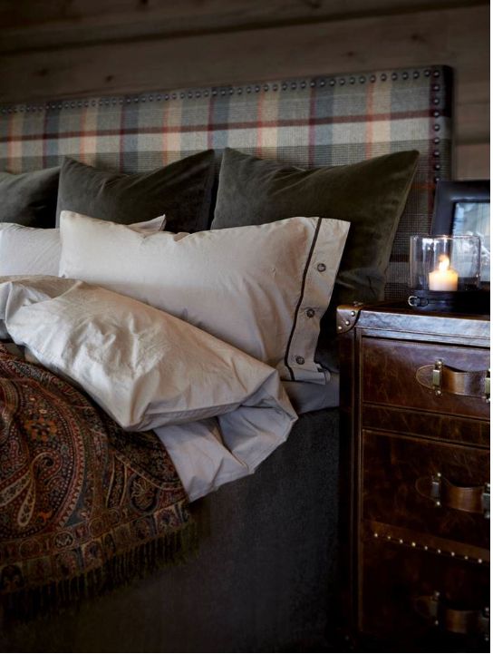 Tapestry-Style Upholstered Headboard Adds Pattern