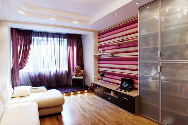 Striped Accent Wall Adds Bold Color To The Room