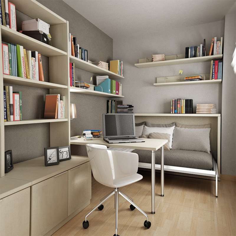 Combine a Compact Bed with a Slim Desk