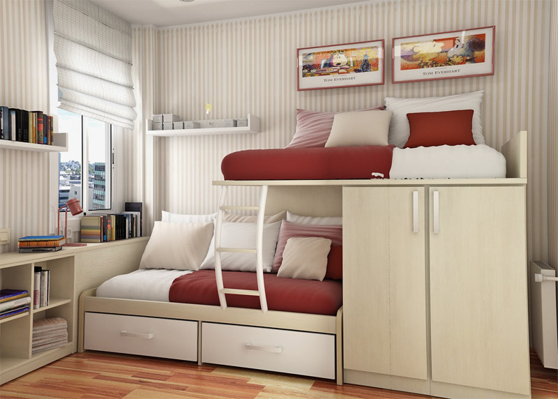 Bunk Bed with Integrated Wardrobe Doors