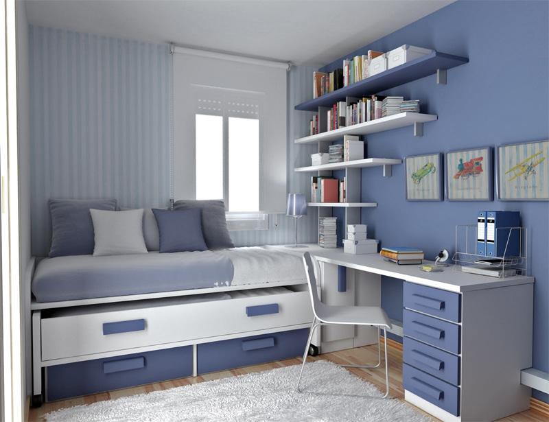 Blue and White Drawer Fronts for a Playful Touch