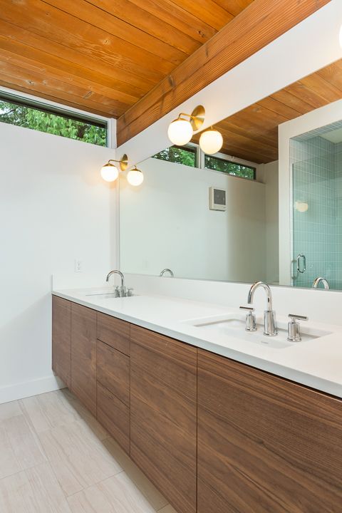 Sleek Walnut Vanity for Integrated Storage