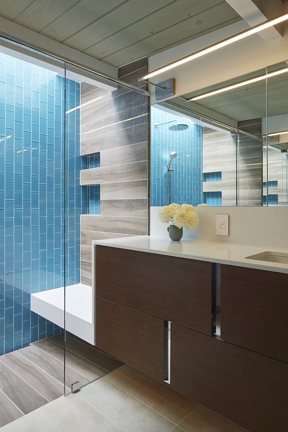 Built-in Niches Keep Shower Essentials Tucked Away