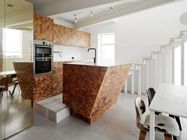 Geometric Island Base With OSB Paneling