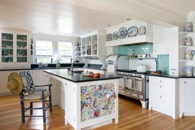 Island Panels Feature Colorful Decorative Tiles