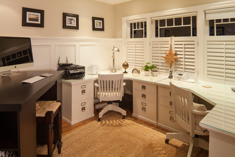White Filing Cabinets Add Organized Storage Under Desks