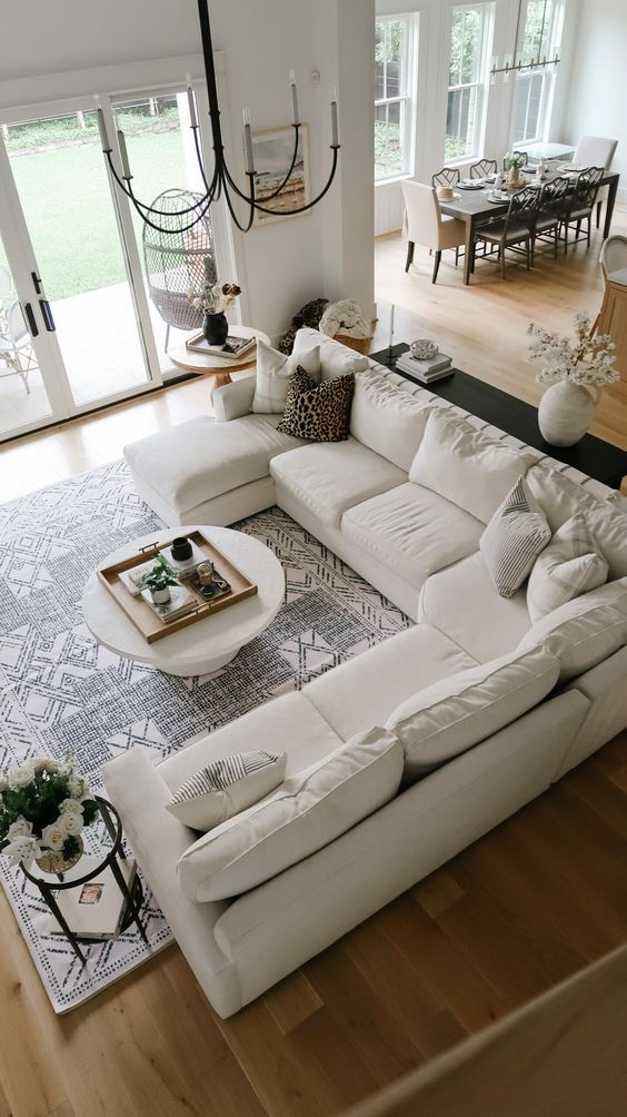 Brighten a White Sofa with Patterned Throw Pillows