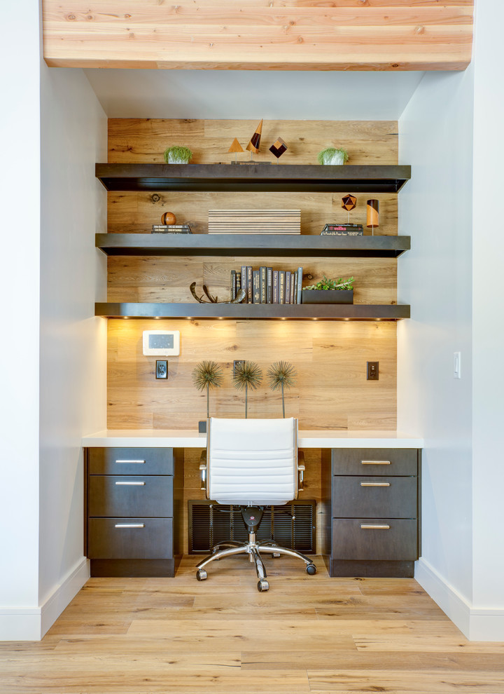 Dark Drawer Cabinets Ground Light Wood Wall