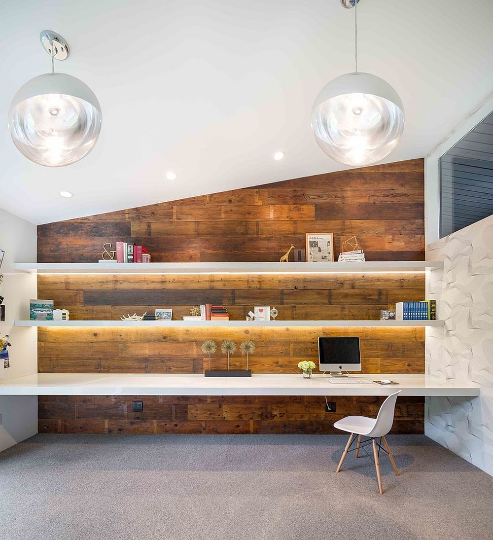 Floating Shelves with Integrated LED Lighting